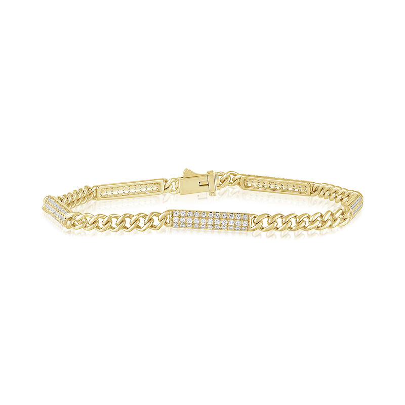 Lab Grown Diamond 1 1/2ctw. Link Bracelet in Gold Plated Sterling Silver image number null